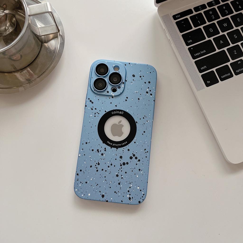 Luxury Matte Polycarbonate Dot Case Logo Visiblility Case For iPhone 14 Pro