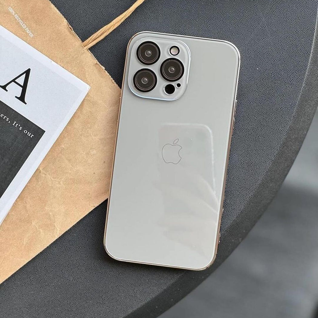 New Prism Premium Glass Logo Back Case For iPhone 15 Pro