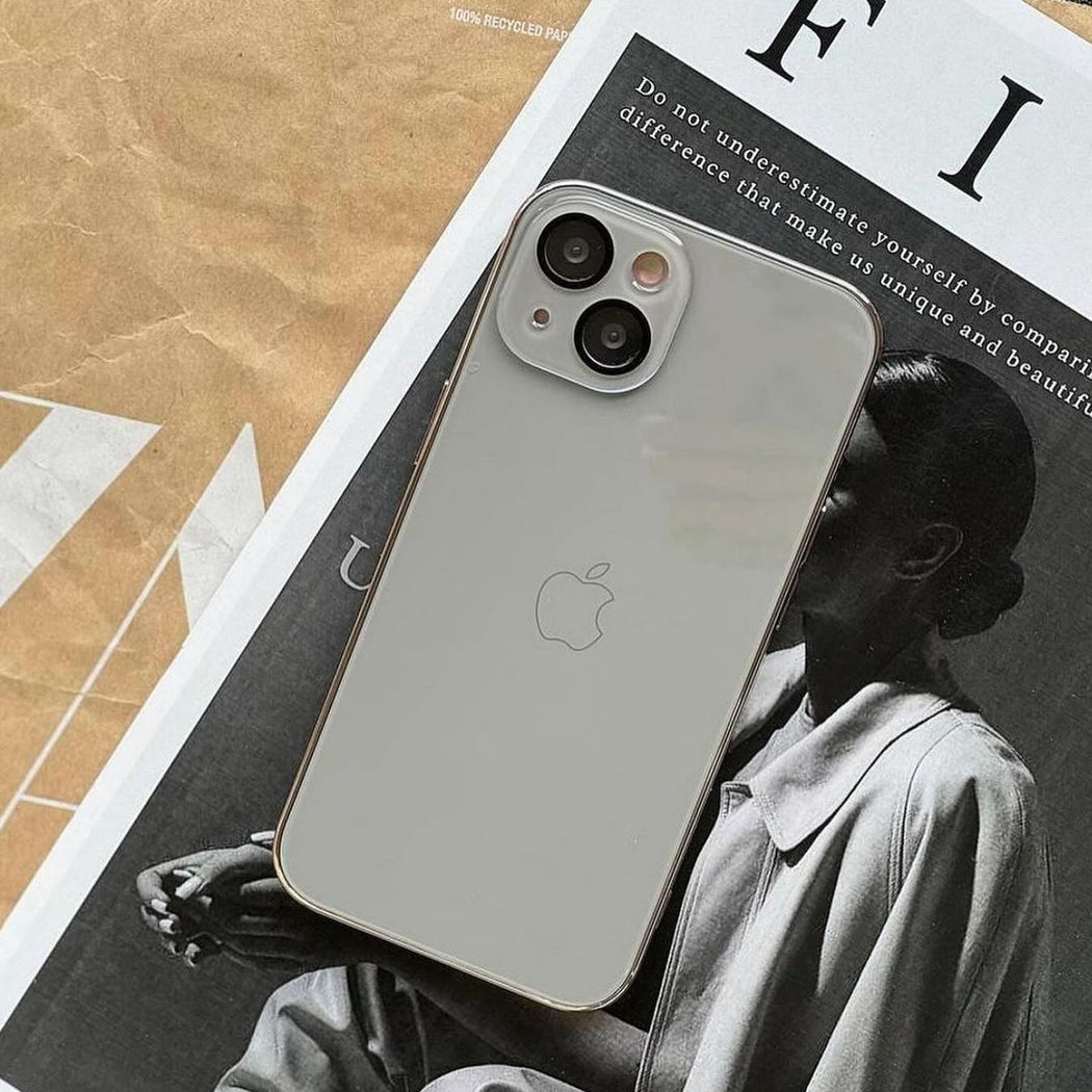 New Prism Premium Glass Logo Back Case For iPhone 15 Pro