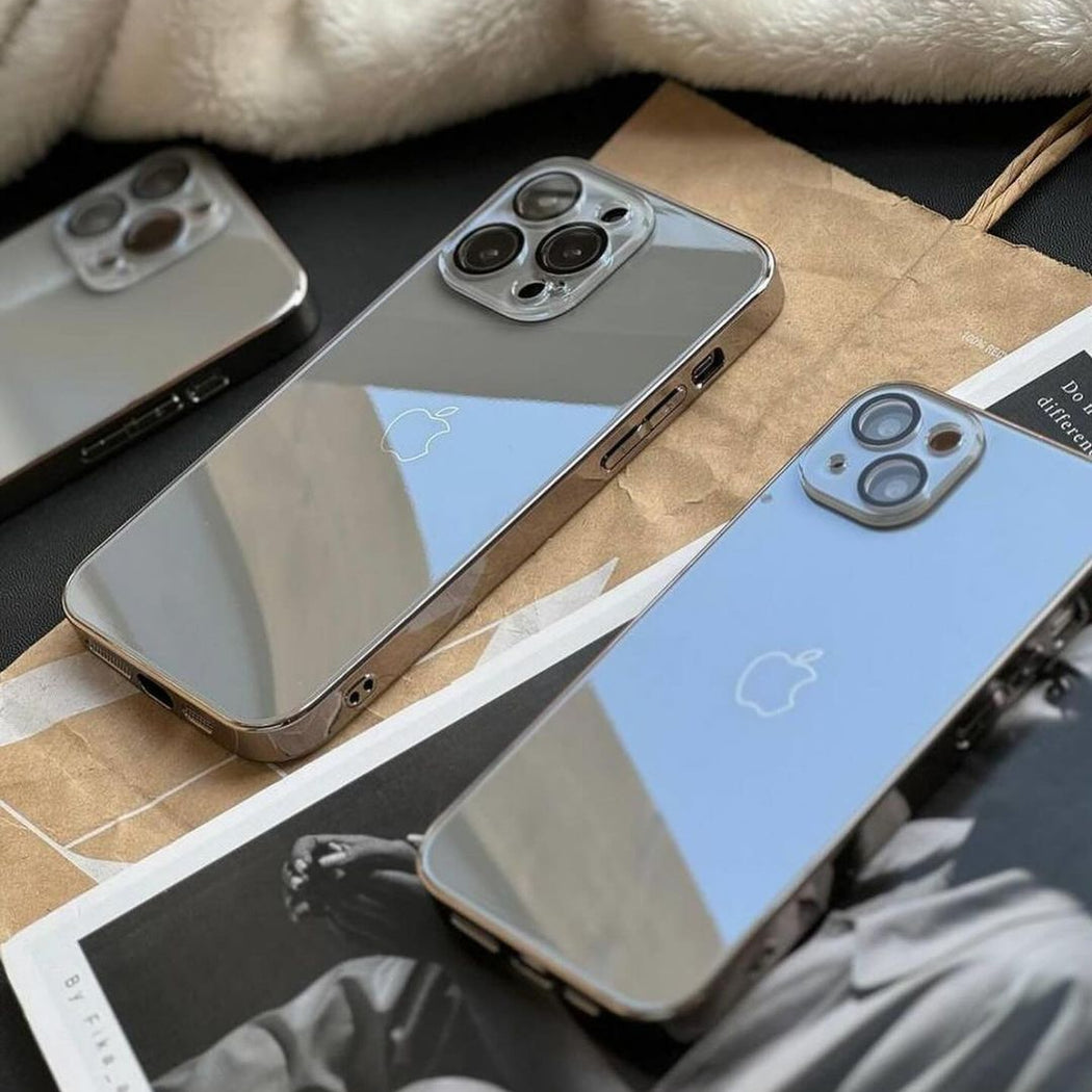 New Prism Premium Glass Logo Back Case For iPhone 15