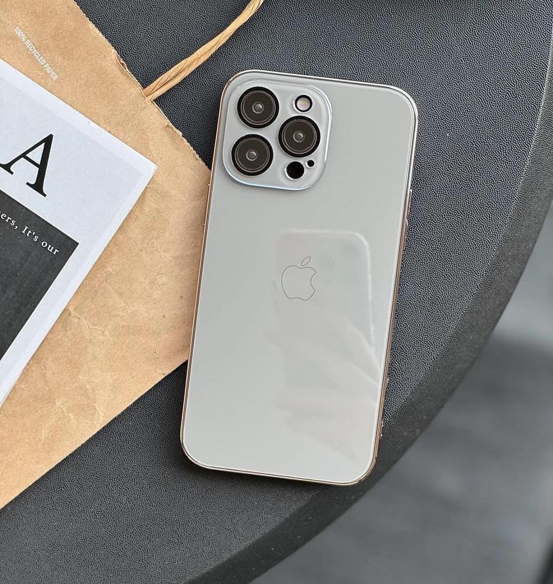 New Prism Premium Glass Logo Back Case For iPhone 15 Plus