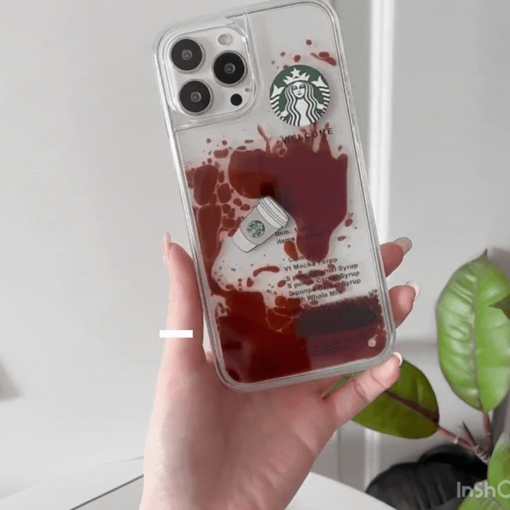 High Tensile Silicon Clear Starbucks Floating Coffee Cup Case For iPhone 12 Pro