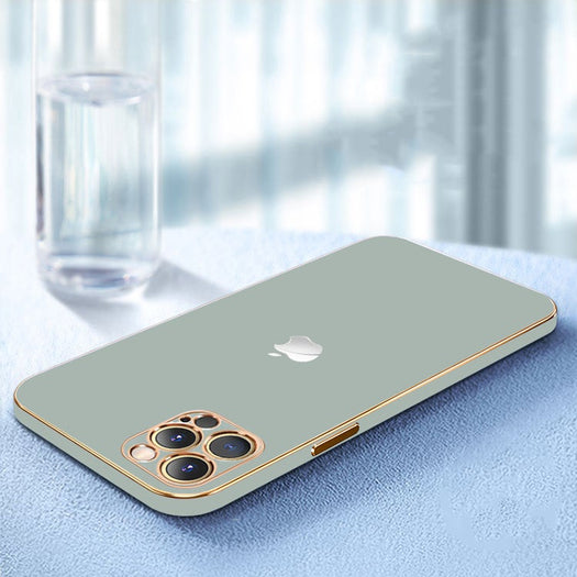 The Luxurious Glass Back Case With Golden Edges For iPhone 12 Pro