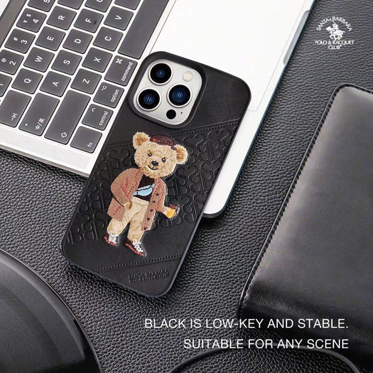 Santa Barbara Crete Series Genuine Black Leather Case For iPhone 14