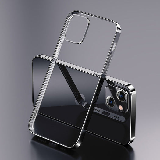 Premium Glossy Look Square Silicon Clear Case For iPhone 13 - planetcartonline