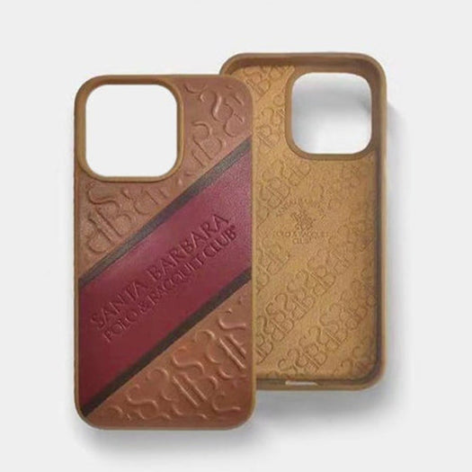 Santa Barbara Franco Series Genuine Leather Embossing Case For iPhone 13