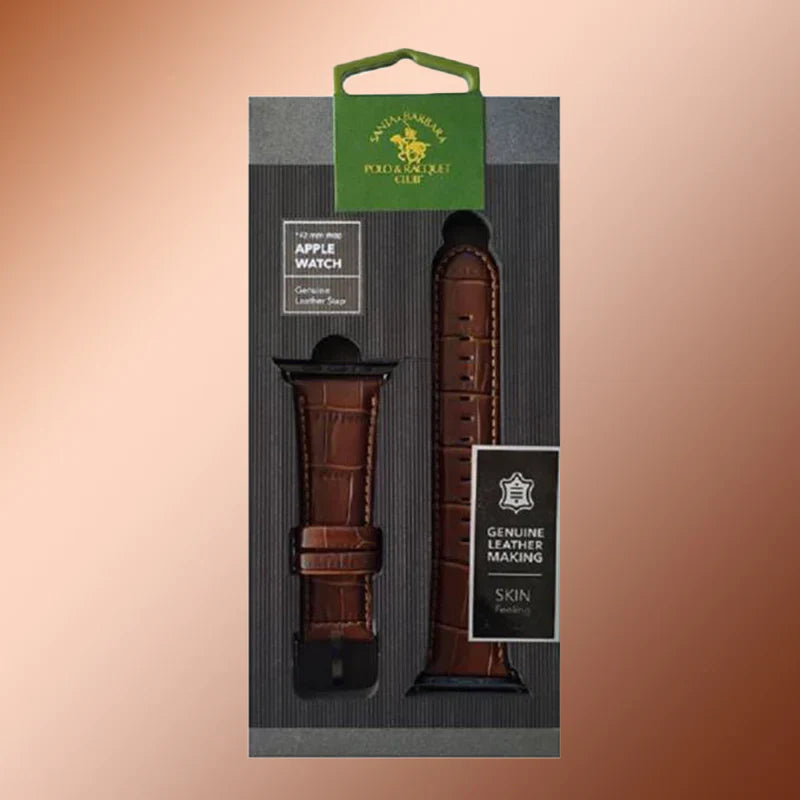 iWatch Carl Series Genuine Santa Barbara Leather Strap - Brown