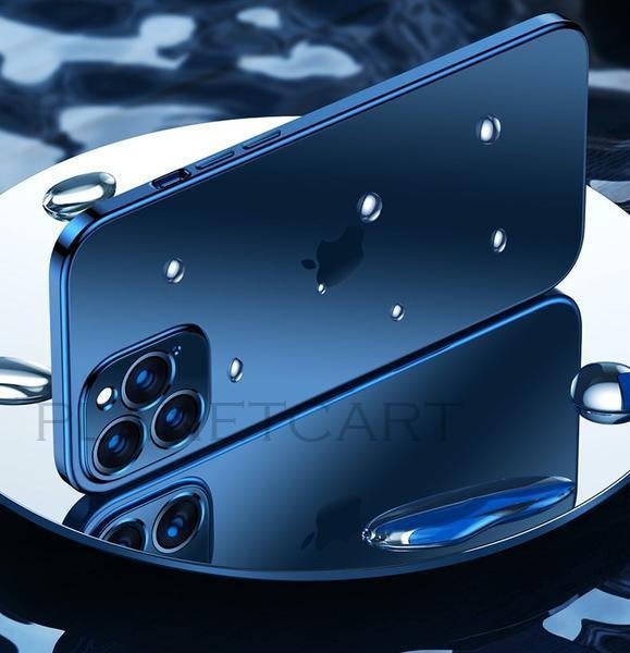 Luxury Square Frame Matte Plating Clear Phone Case For iPhone 12