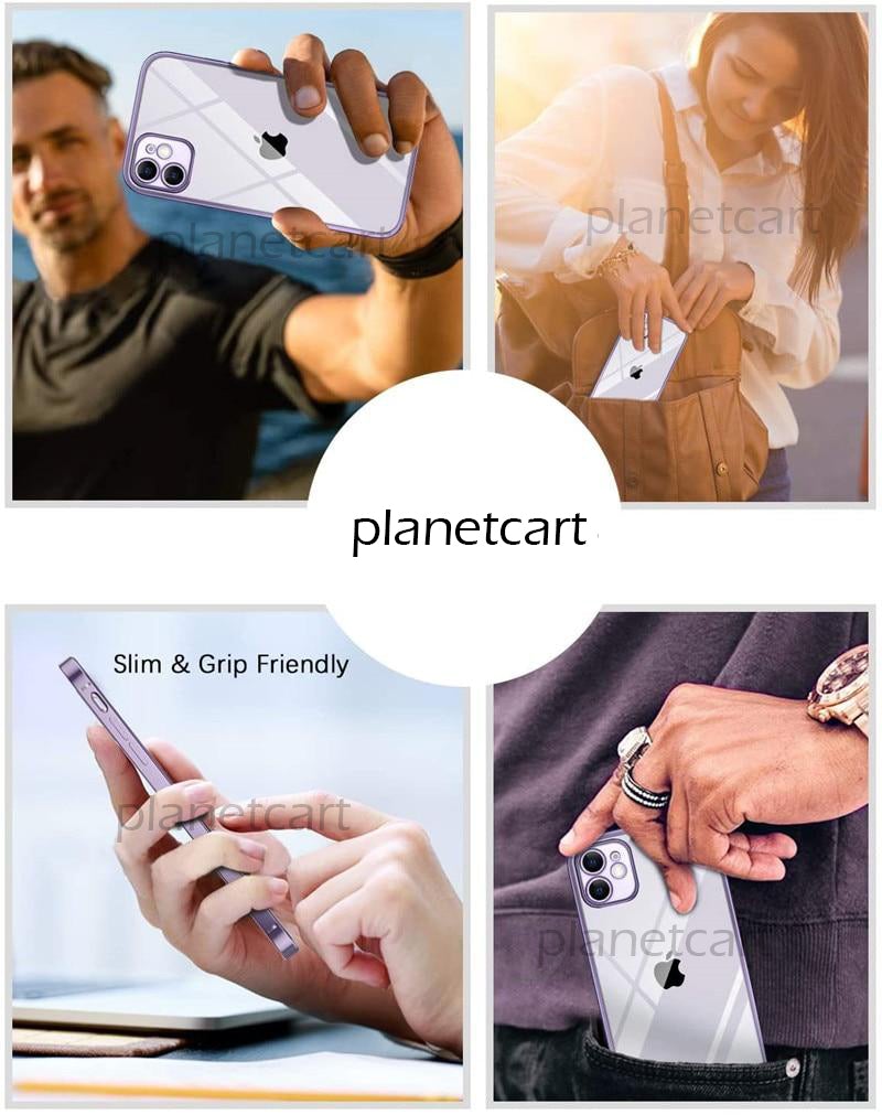 Luxury Square Silicon Clear Case With Camera Protection For iPhone 11