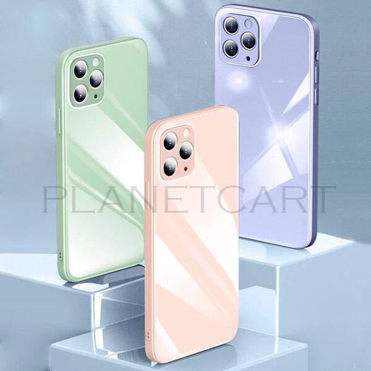 Special Edition Glossy Silicone Soft Edge Back Case with Camera Protection For iPhone 12 Pro