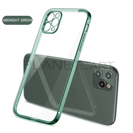 Luxury Square Silicon Clear Case With Camera Protection For iPhone 11