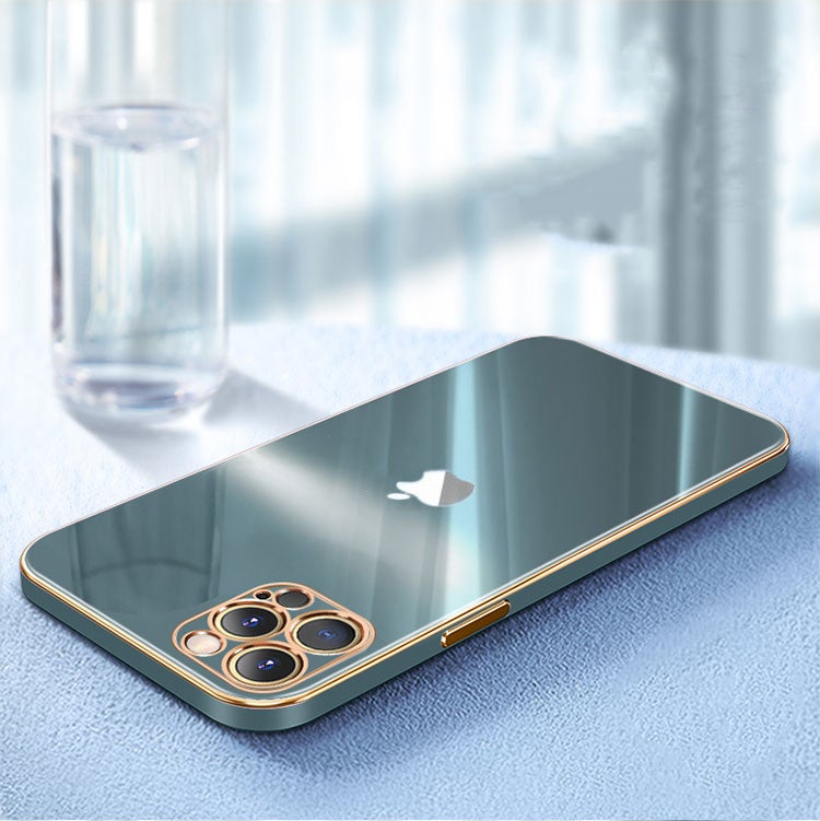 The Luxurious Glass Back Case With Golden Edges For iPhone 12 Pro