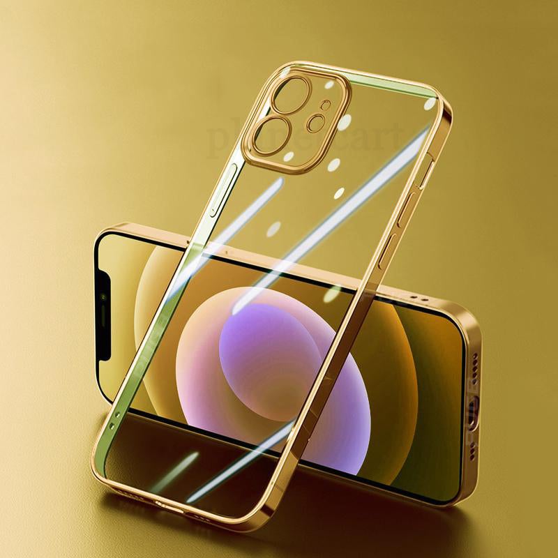 Luxury Square Clear Silicon Case With Camera Protection For iPhone 11
