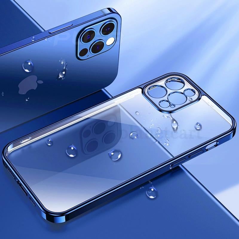 Luxury Square Silicon Clear Case With Camera Protection For iPhone 13 Series - planetcartonline