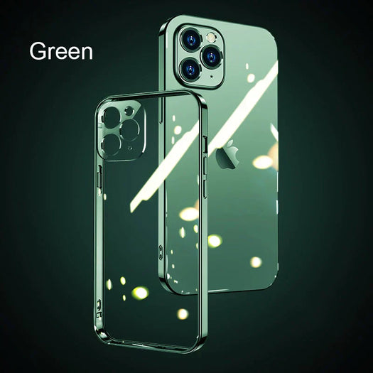 The Luxury Square Silicon Clear Case With Camera Protection For iPhone 13