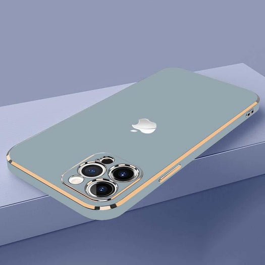 New Luxurious Glass Back Case With Golden Edges For iPhone 12 Pro Max - planetcartonline