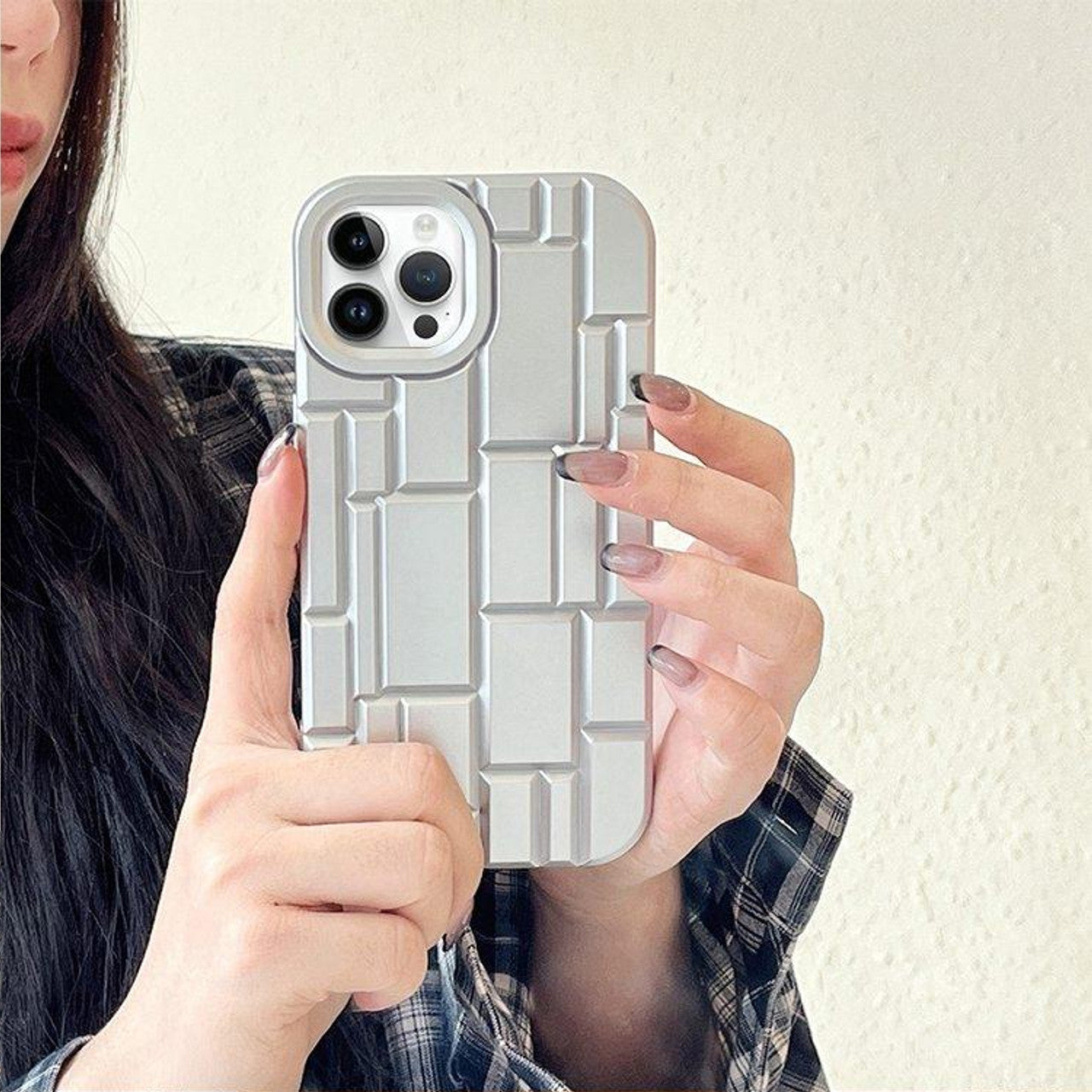 3D Silicone High Elastic line stripe design Case For iPhone 13 Pro