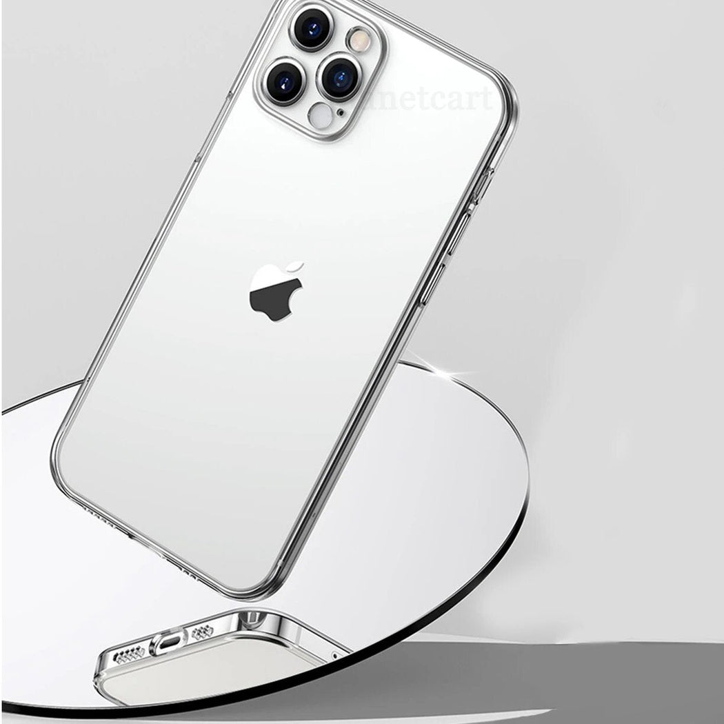 Luxury Square Clear Silicon Case With Camera Protection For iPhone 12