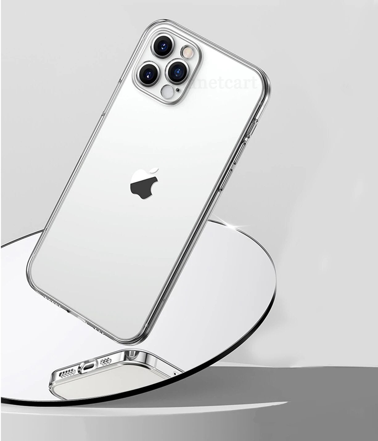 Luxury Square Clear Silicon Case With Camera Protection For iPhone 12