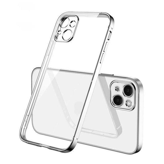 Luxury Square Silicon Clear Case With Camera Protection For iPhone 13 Series - planetcartonline