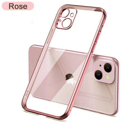 The Luxury Square Silicon Clear Case With Camera Protection For iPhone 13