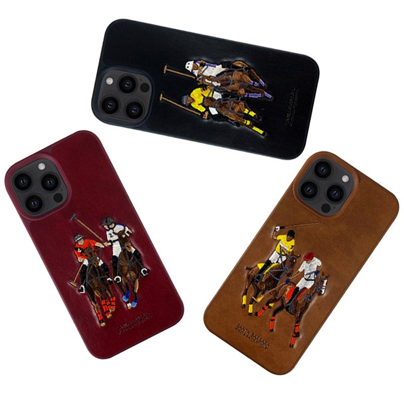 Santa Barbara Jockey Series Genuine Leather Case For iPhone 13 Pro - planetcartonline