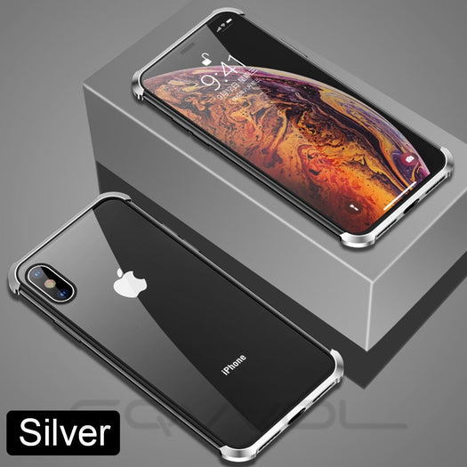 Frameless Double Sided Tempered Glass Magnetic Case  iPhone X (Front + Back) - Planetcart