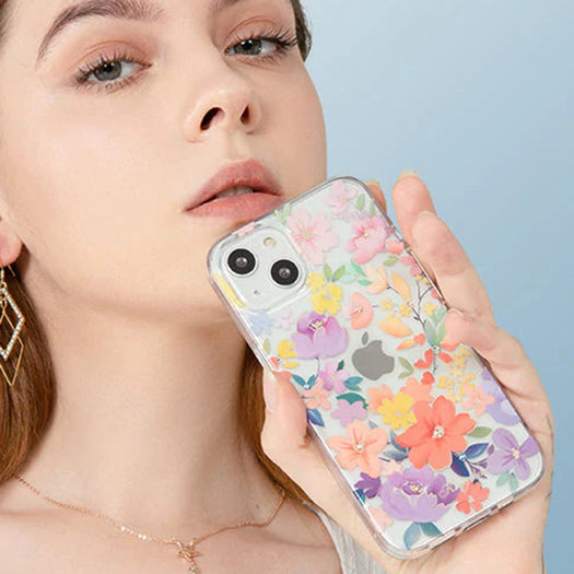 Kingxbar Brilliant Series Pc Flower Tpu Case For iPhone 13 - Premium Cases
