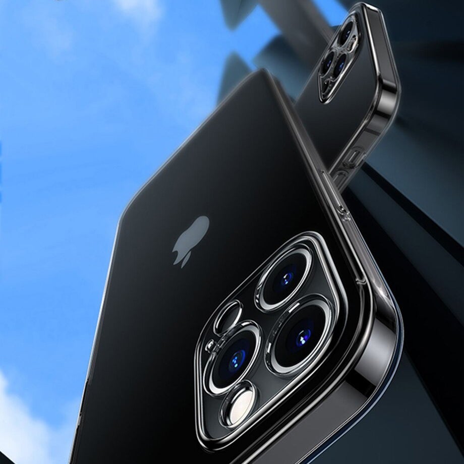 Luxury Square Clear Silicon Case With Camera Protection For iPhone 12