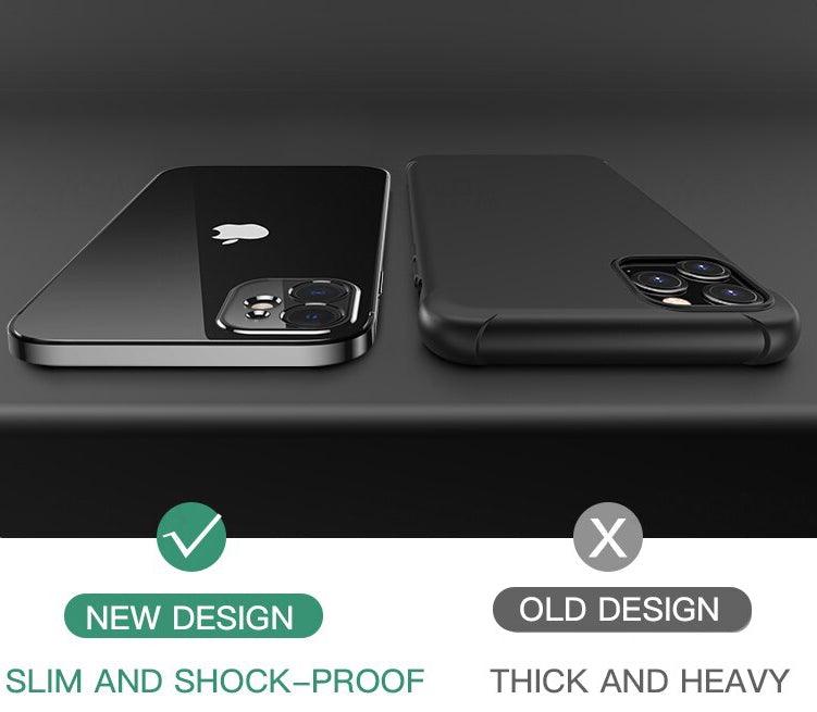 Luxury Square Clear Silicon Case With Camera Protection For iPhone 12