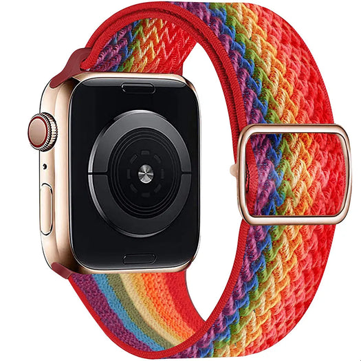 iWatch Chsay Series Genuine Santa Barbara Nylon Fiber Strap - Rainbow