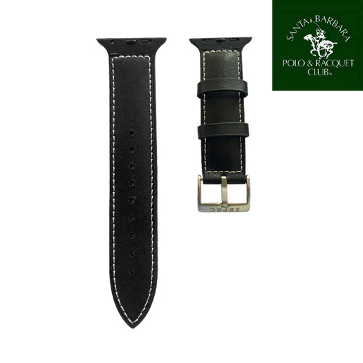 iWatch Relica-1 Series Genuine Santa Barbara Leather Strap - Black