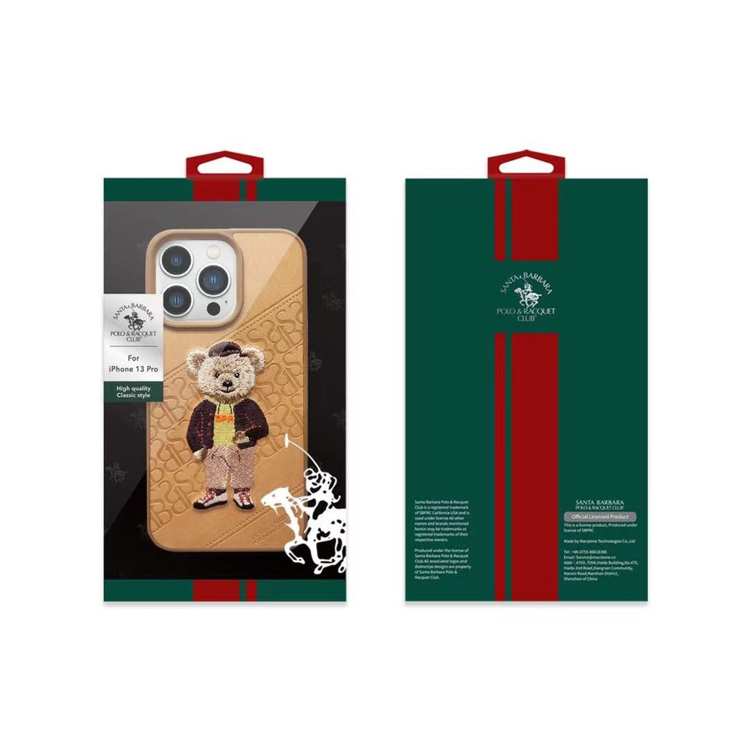 Santa Barbara Crete Series Polo Bear Genuine Leather Case For iPhone 14 Pro