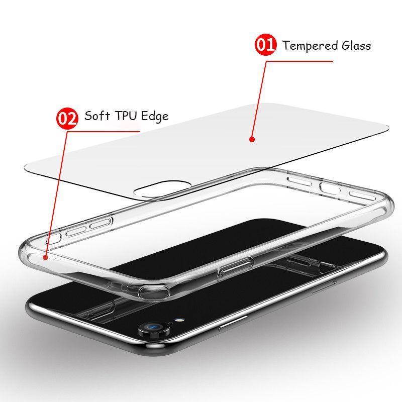 Baseus Ultra Thin Rainbow Aurora Transparent Glass Case For Iphone X/XS - Planetcart