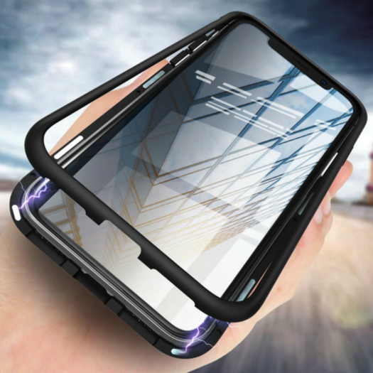 Electronic Auto Fit [ Front + Back ] Glass Magnetic Case For iPhone X/XS - Planetcart