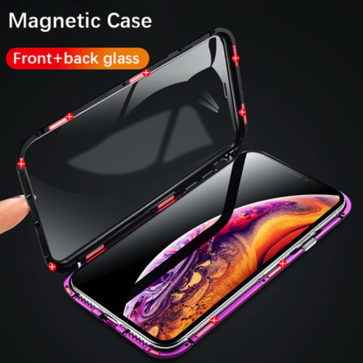 Electronic Auto Fit [ Front + Back ] Glass Magnetic Case For iPhone X/XS - Planetcart