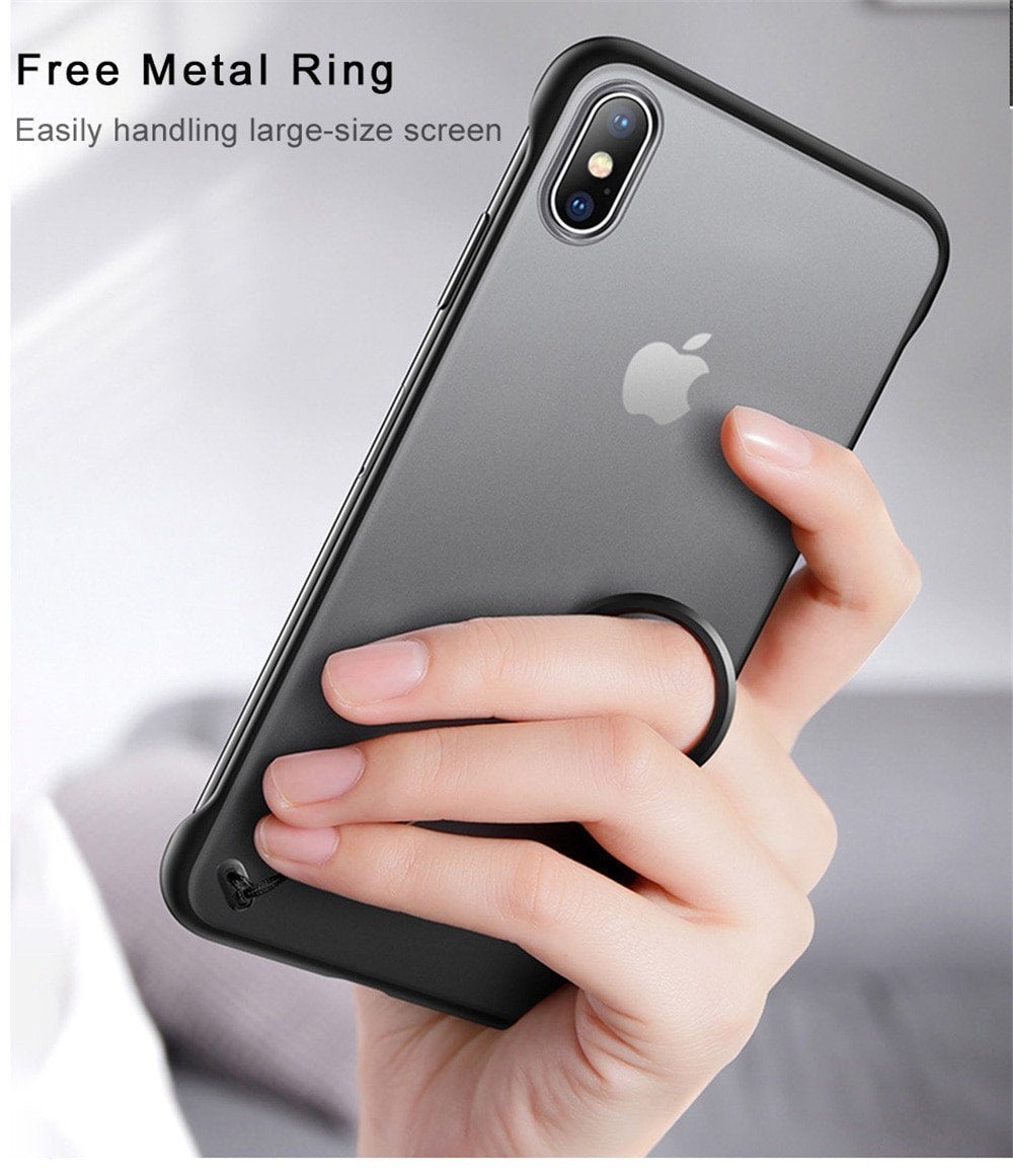 Frameless Semi Transparent Finger Ring Case for iPhone XSMAX - Planetcart