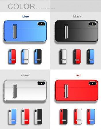Auto-Fit Magnetic Contrast Colour Kickstand Case For iPhone X/XS - Planetcart