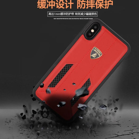 Lamborghini Genuine Huracan D6 Carbon Fiber And Leather Crafted Limited Edition Case For iPhone X/XS - Planetcart