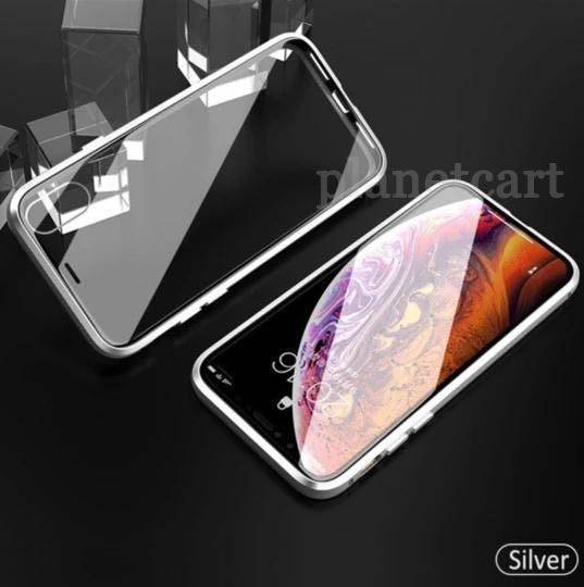 Electronic Auto-Fit (Front+ Back) Glass Magnetic Case For iPhone 11 Pro Max