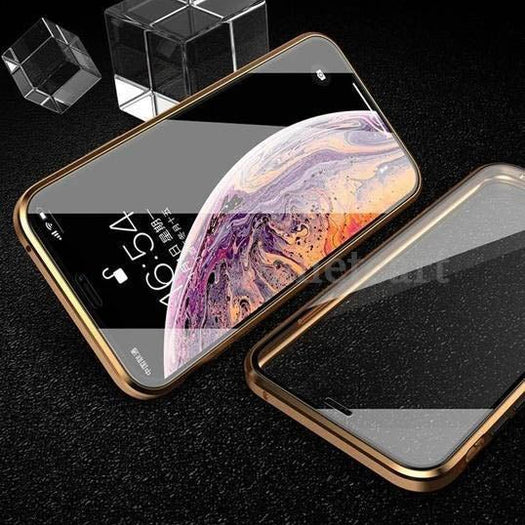 Electronic Auto-Fit (Front+ Back) Glass Magnetic Case For iPhone 11 pro