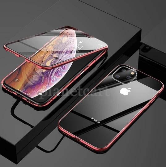 Electronic Auto-Fit (Front+ Back) Glass Magnetic Case For iPhone 11 Pro
