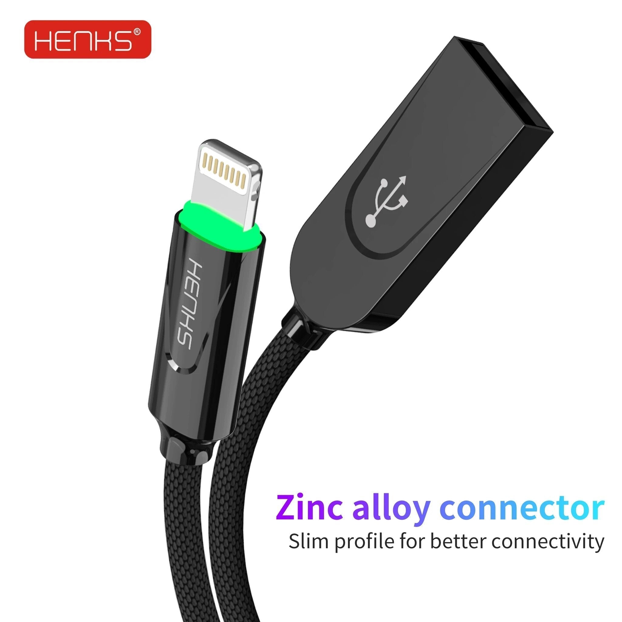 HENKS Auto Disconnect Fast Charging USB Data Sync Metal Connector Cable for Apple iPhone - Planetcart