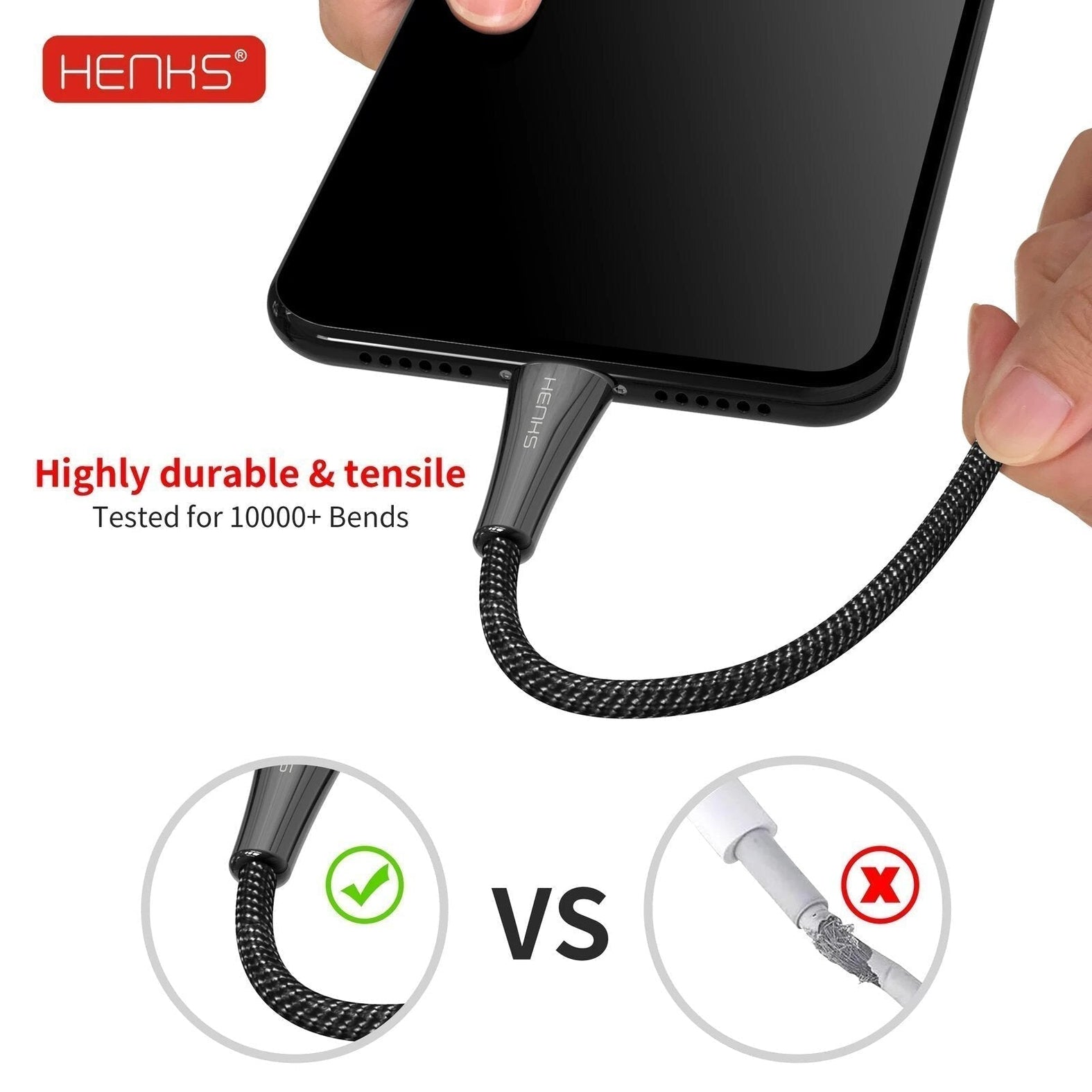 HENKS Lamp Light Fast Charging USB Data Sync Cable for Apple iPhone - Planetcart