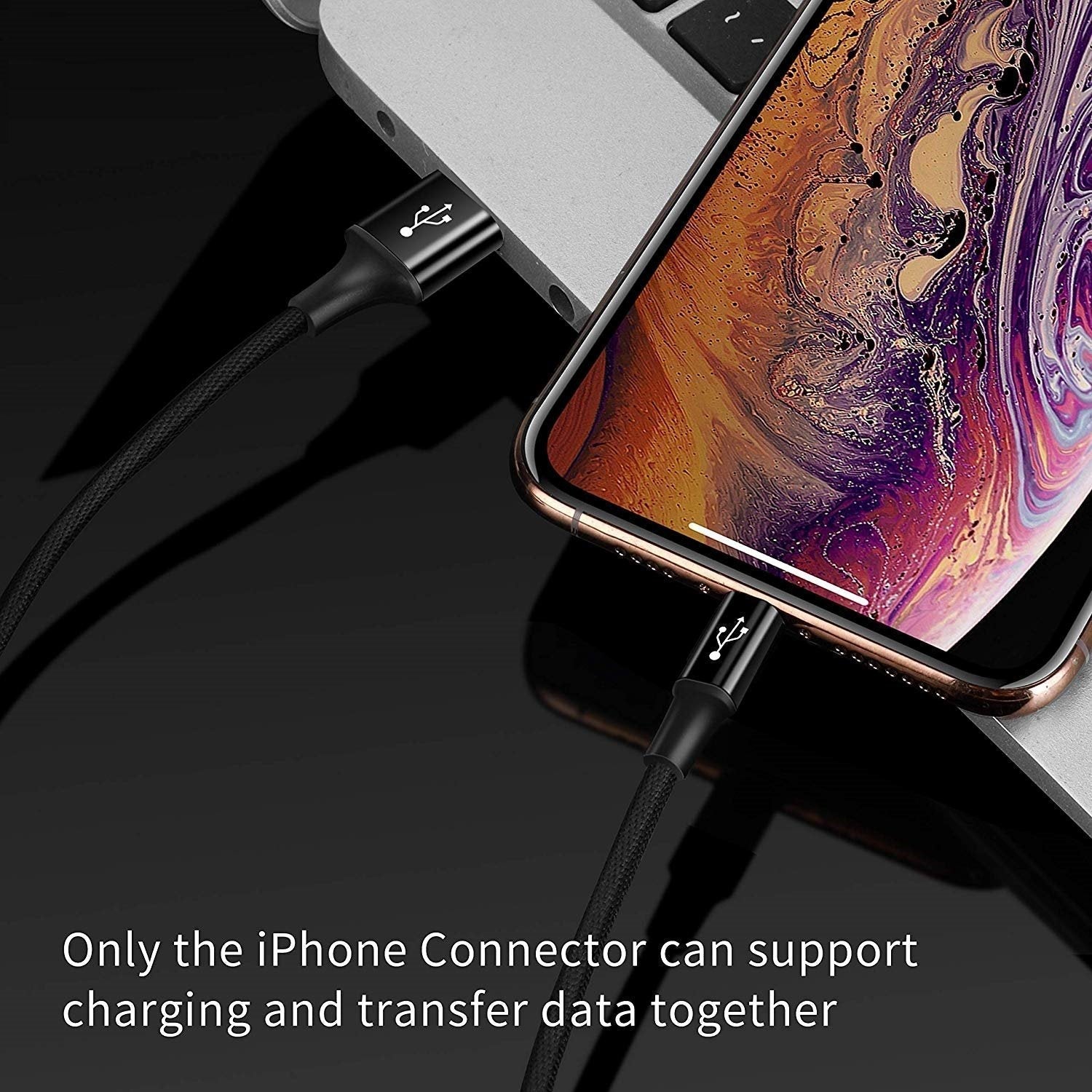 Henks Multi USB 3 in 1 3.5A Charging Nylon Data Cable Supports All Smartphone Devices - Planetcart