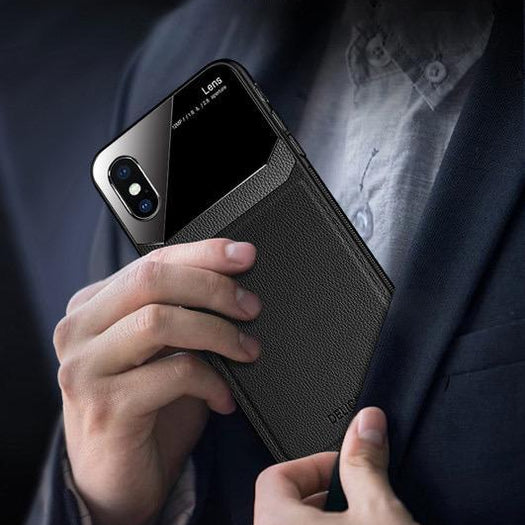 Joyroom Slim Sleek Leather Glass Card Holder Case For iPhone X/Xs - Planetcart