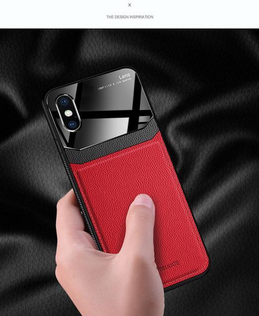 Joyroom Slim Sleek Leather Glass Card Holder Case For iPhone X/Xs - Planetcart