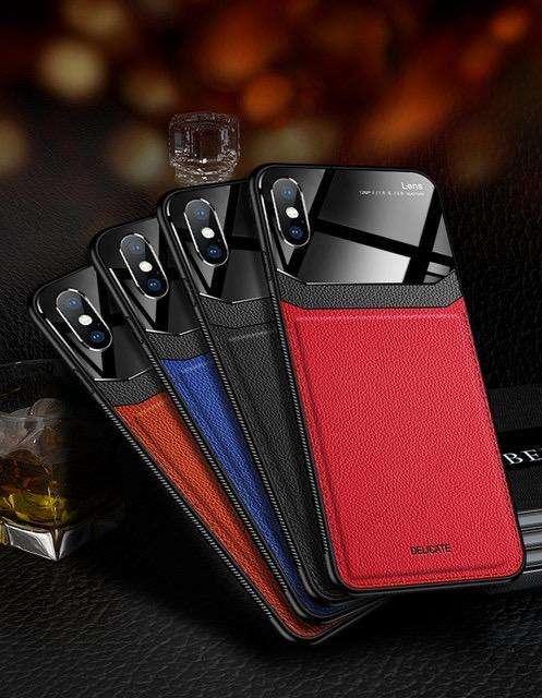 Joyroom Slim Sleek Leather Glass Card Holder Case For iPhone X/Xs - Planetcart