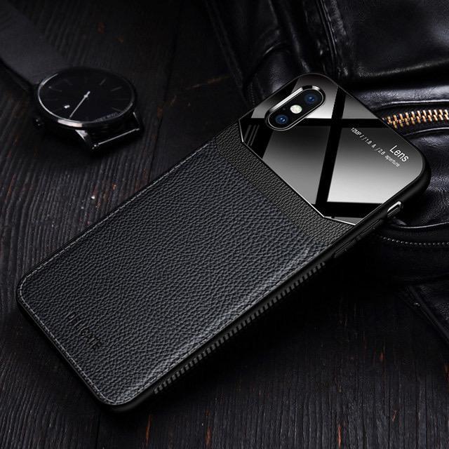 Joyroom Slim Sleek Leather Glass Card Holder Case For iPhone X/Xs - Planetcart