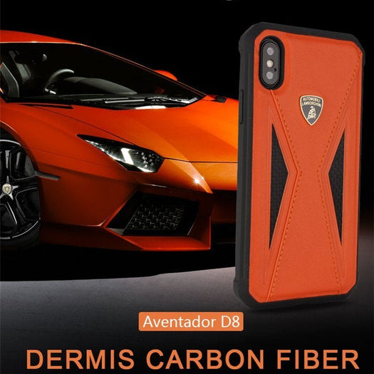 Lamborghini Genuine Aventador D8 Carbon Fiber And Leather Crafted Limited Edition Case For iPhone X/XS - Planetcart